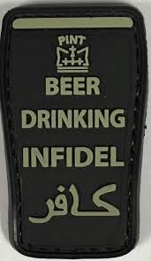 Very Tactical Beer Drinking Infidel PVC Hook and Loop Patch (Color:  Black), Tactical Gear/Apparel, Patches -  Airsoft Superstore