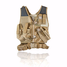 Load image into Gallery viewer, Valken Crossdraw Airsoft Vest - Youth Black / Tan / Green