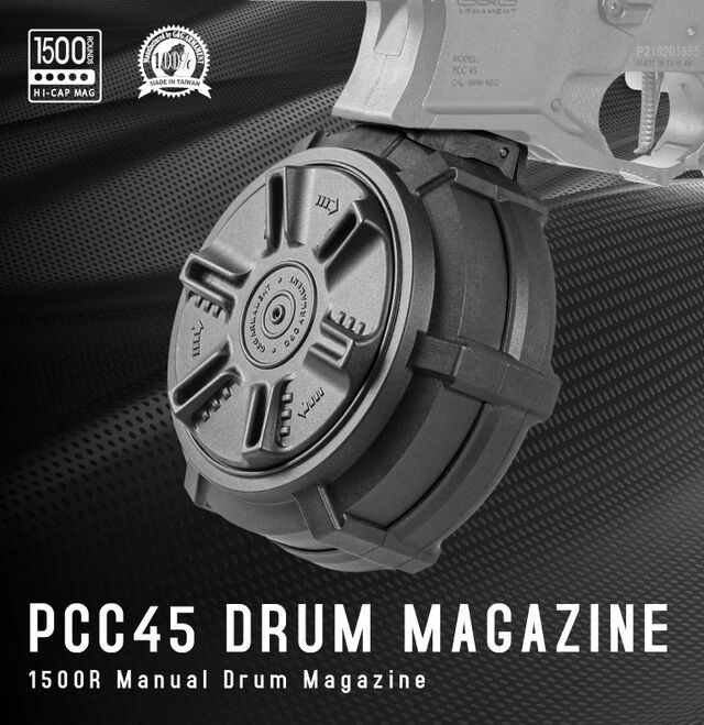 PCC45 1500R Drum Magazine DMZ Paintball & Airsoft