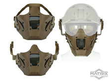 Load image into Gallery viewer, Matrix Iron Warrior Polymer and Mesh Modular Face Mask (Color: Gray . Black . Tan)