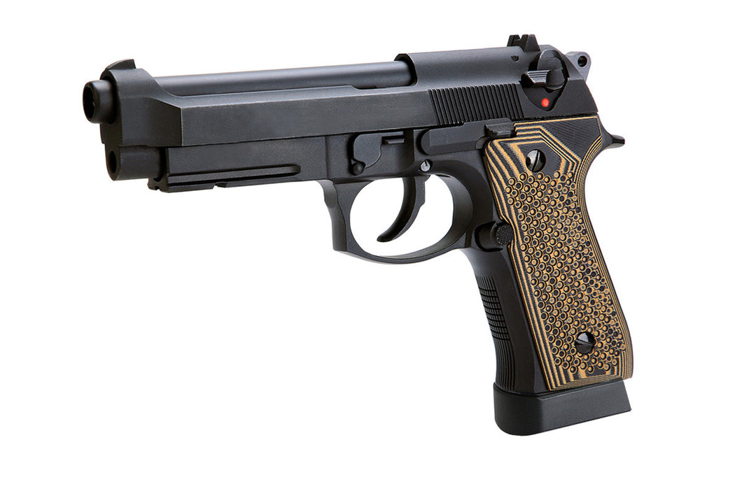 Sr92 SR92 A1 CO2 Airsoft Pistol with G10 Wood Grip – Black – DMZ Paintball ...