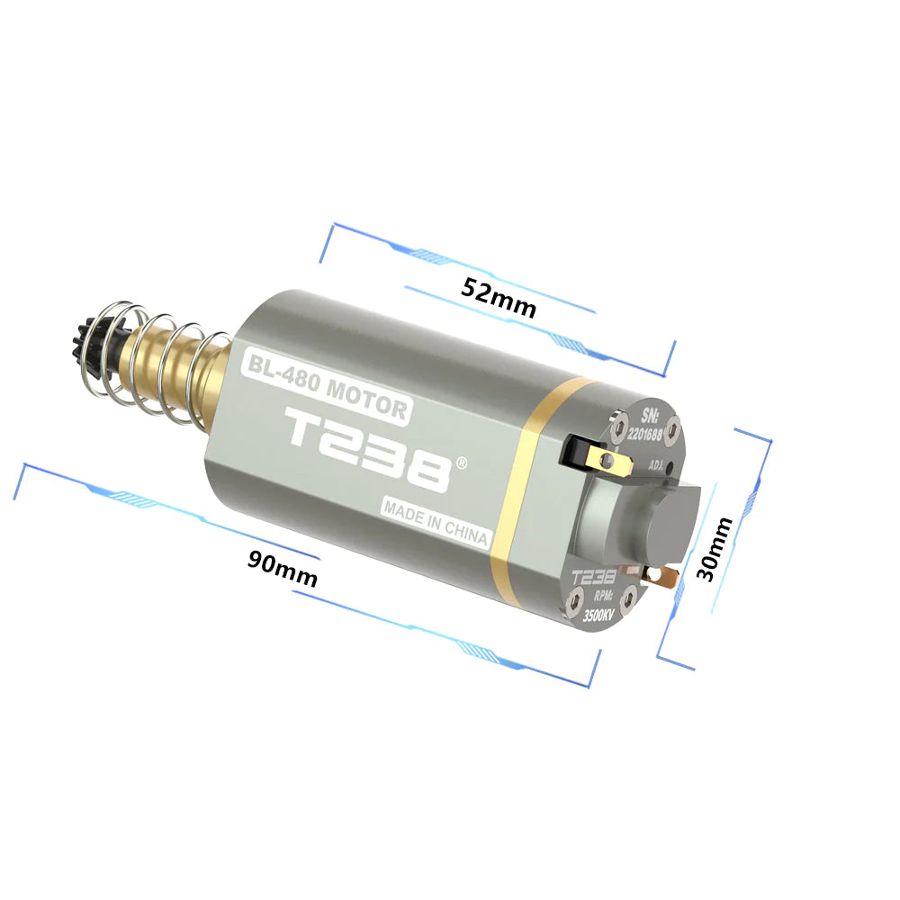 T238 T3 モーター 33,000rpm ハイトルク D型 (Short) T238 CNC High Torque 33000 RPM Brushless Motor (Long Shaft