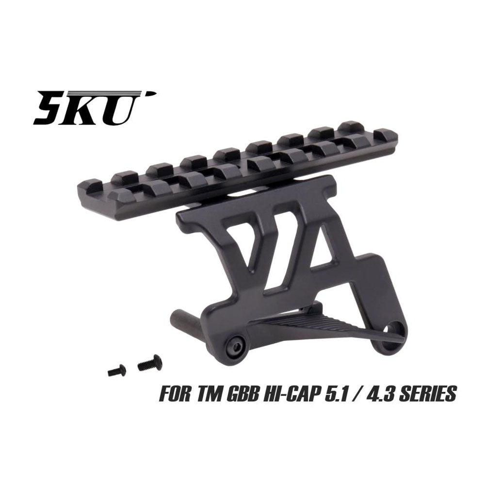 5KU Aluminum Custom Optic Rail Mount for Hi-Capa Series Gas Airsoft Pistols (Color: Black)