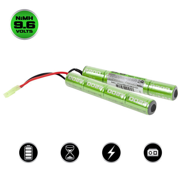 Valken NiMH 9.6V 2200mAh Split Airsoft Battery (Small Tamiya)