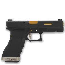 We Tech G Force G17 Tactical GBB Pistol Black Gold