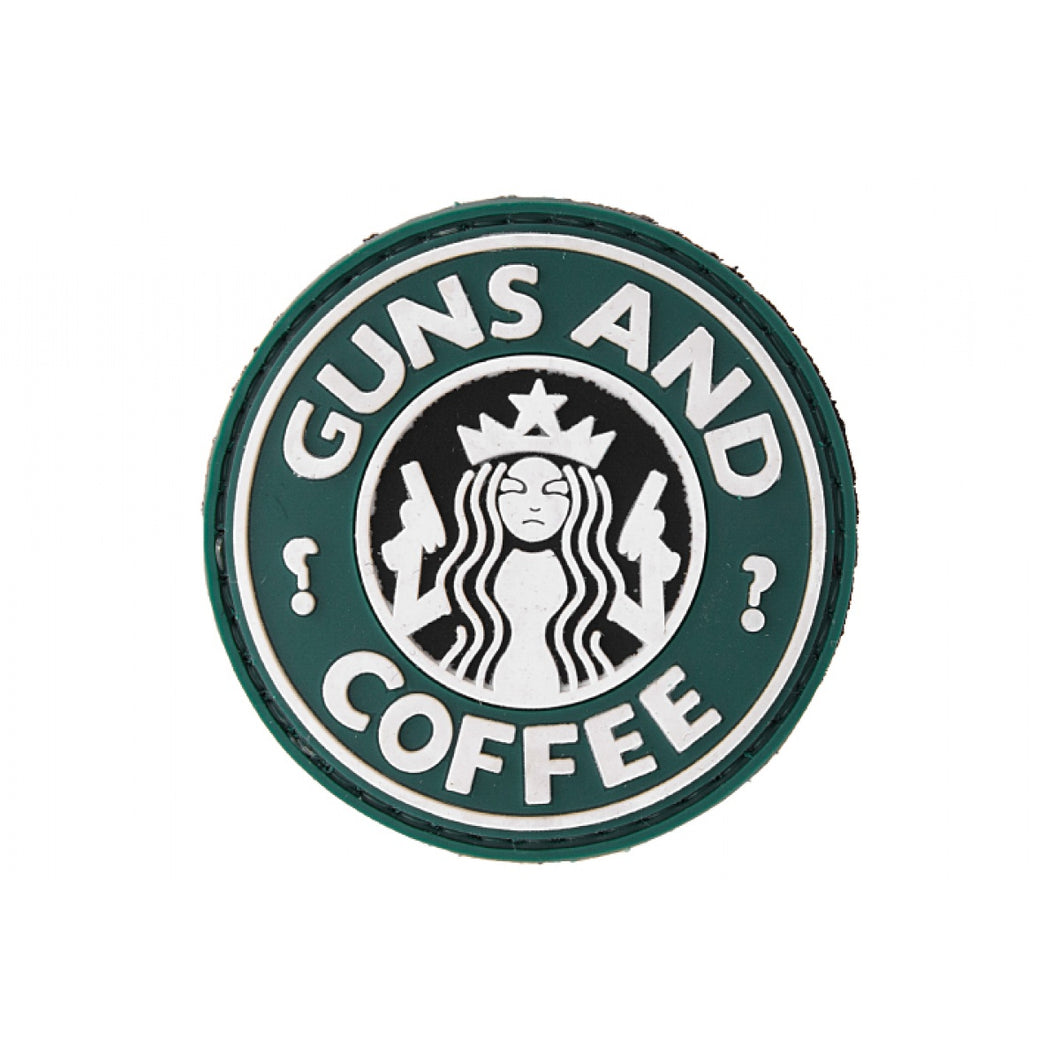 Guns and Coffee PVC Patch - BLACK/GREEN/WHITE
