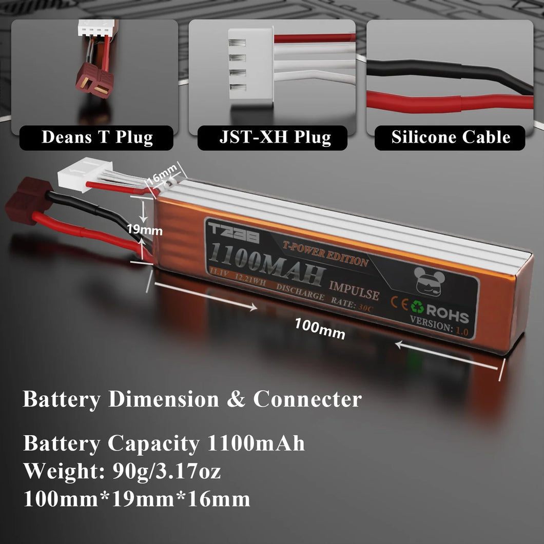 T238 Ultra Performance Airsoft lipo Battery  DEANS   1100mah stick