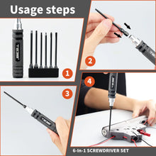 Load image into Gallery viewer, T238 Professional Black Titanium Screwdriver Set - 6-Piece-Professional Grade

