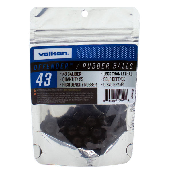 Valken Defender .43 Caliber Hard Rubber Balls - 25ct
