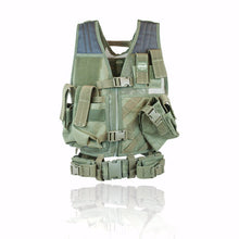 Load image into Gallery viewer, Valken Crossdraw Airsoft Vest - Youth    Black / Tan / Green

