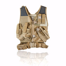 Load image into Gallery viewer, Valken Crossdraw Airsoft Vest - Youth    Black / Tan / Green
