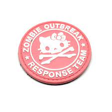 Zombie Outbreak Kitty Response Team 60mm PVC Hook and Loop Patch - Pink
