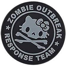 Zombie Outbreak Kitty Response Team 60mm PVC Hook and Loop Patch - Black
