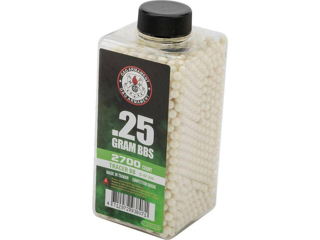 G&G 6mm Competition Grade Tracer BB's (Weight: 0.25g / Green Tracer /2700 Rounds)