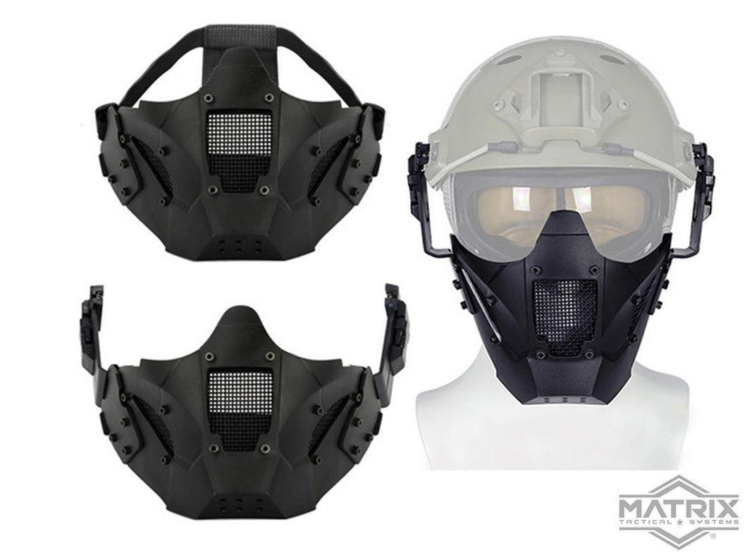Matrix Iron Warrior Polymer and Mesh Modular Face Mask (Color: Gray . Black . Tan)